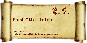 Maróthi Irina névjegykártya